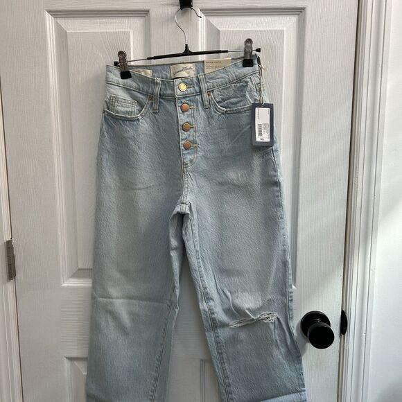 NWT Universal Thread Jeans 00L Rigid Denim High Rise Light Wash Button Fly - Picture 4 of 16